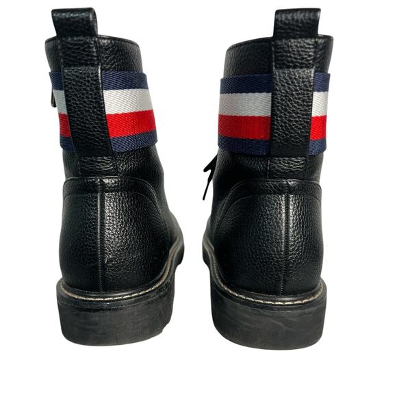 Black Ankle Boots with Striped Detail - Picture 3 of 7